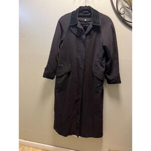Anne Klein Petites Black Long Trench Coat Petite 2 Velvet‎
